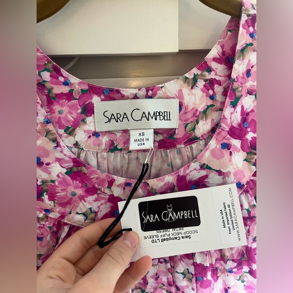 NWT Sara Campbell Pink Floral Dress with Belt | Size XS - Picture 4 of 5